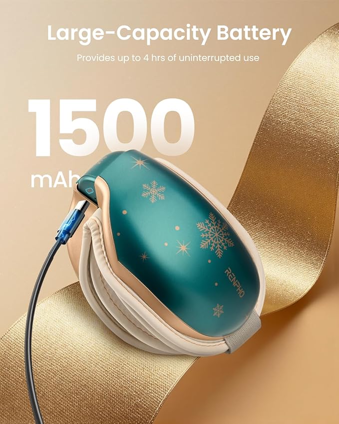 RENPHO Eyeris 1 Eye Massager with Heat, Relaxing Birthday Gifts for Men Women, Smart Eye Mask for Dry Eyes Relax, Eye Strain