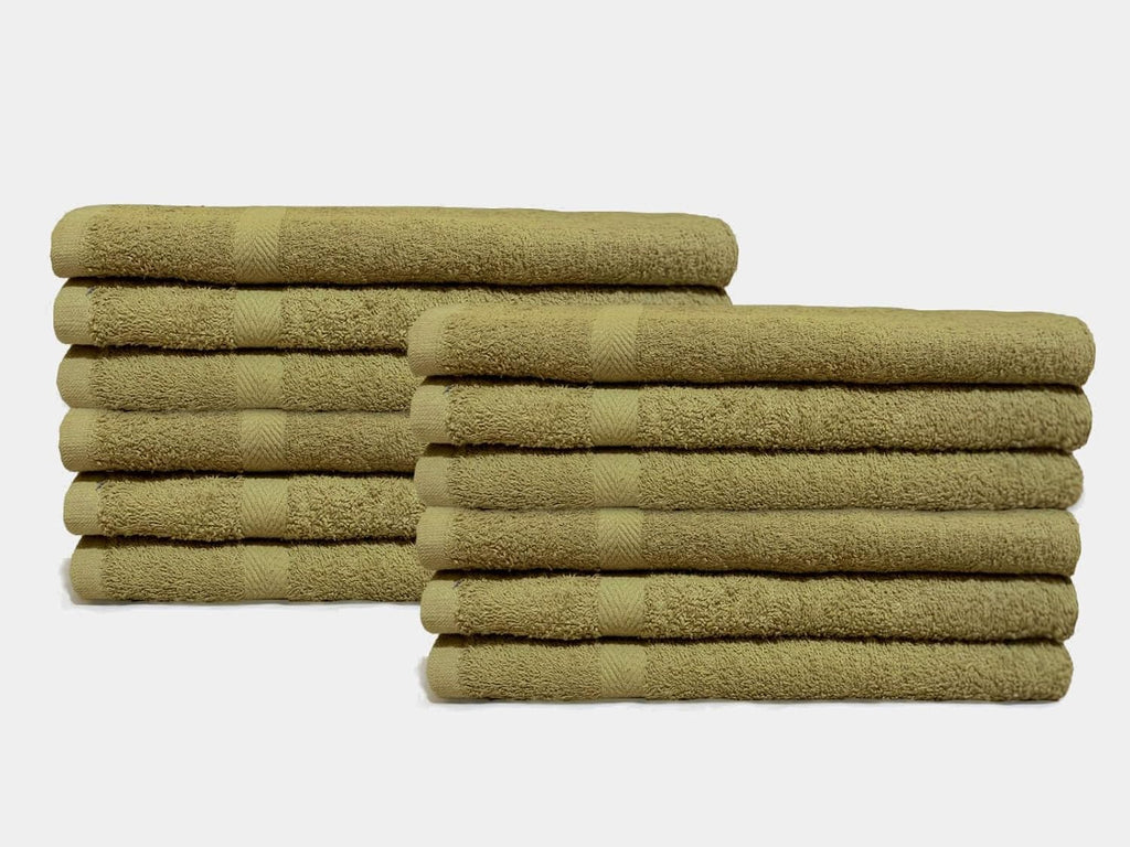Beige Salon Towels - 16 x 27 Inch Soft Cotton Hand Towels for Hair Stylists, Barbers & Spas - Quick Dry, Durable Towel for Facial, Pedicure, Manicure & Massage Use - Pack of 12