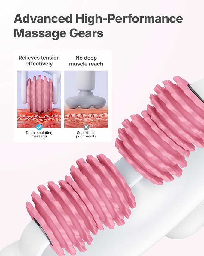 Merach Cellulite Massage Tool with Push Pull Roller, Lymphatic Drainage Massager, Leg Massager with Detachable Handles, Exercise Equipment for Thighs & Legs & Buttocks, Gift for Women