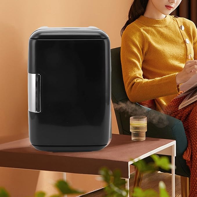 4L 6 Can Mini Portable Fridge for Cosmetics, Baby Products, and More with Removable Shelf and Cooling/Heating Functionality(US)