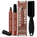 Striking Viking Beard Pencil & Bristle Brush for Men - Red Brown, 2 Pack
