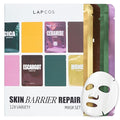 LAPCOS K Beauty Skin Barrier Repair Sheet Mask Variety Pack - Escargot, Cica, Ceramide, Honey - 4 Types of K Beauty Face Mask Set to Hydrate & Soothe - Breathable Sheet Korean Skin Care (Pack of 12)