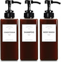 YACEYACE Shampoo and Conditioner Dispenser for Shower, 22oz Set of 3 Refillable Shower Bottles Pump, Shampoo Dispenser Bottles for Bathroom, Kitchen