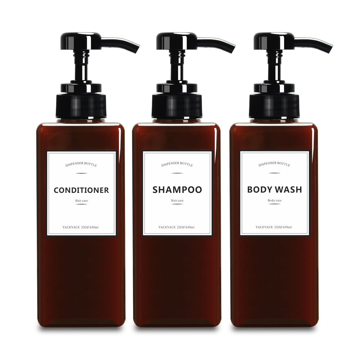 Soap Dispenser, YACEYACE 22oz Set of 3 Empty Hand Soap Dispenser