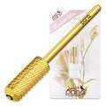 PANA 3/32" Shank Size Smooth Top Small Barrel Carbide - Nail Drill Bit for Dremel Machine Manicure Pedicure Nail Salon Tools Gel Polish & Acrylics Removal (Gold, Coarse)