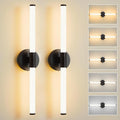 Bathroom Wall Sconces Set of 2 Hardwired, Dimmable 5CCT LED Bathroom Light Fixtures Over Mirror, 360° Full Lighting 23 inch Black Vanity Light Bar Modern Wall Sconce for Bedroom Living Room