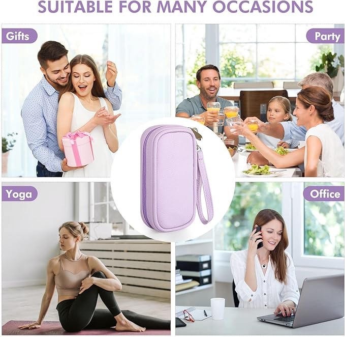 Teircno Portable Tampon Storage Bag,Tampon Holder for Purse, Small Organizer Bag with Handle, PU Period Pouch, Small Case for Feminine Products with Zipper Period Bags for Women