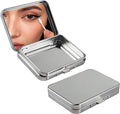 2Pcs Portable Cotton Swab Holder with Mirror, Refillable Dental Floss Case Container, Small Floss Picks Box for Travel,Dates(Silver)