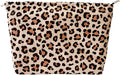 itgowisa Leopard Print Corduroy Makeup Bag, Travel Makeup Pouch for Purse