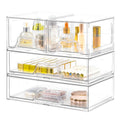 4 Pack Stackable Storage Drawers, Clear Acrylic Organizer, Makeup Organizer