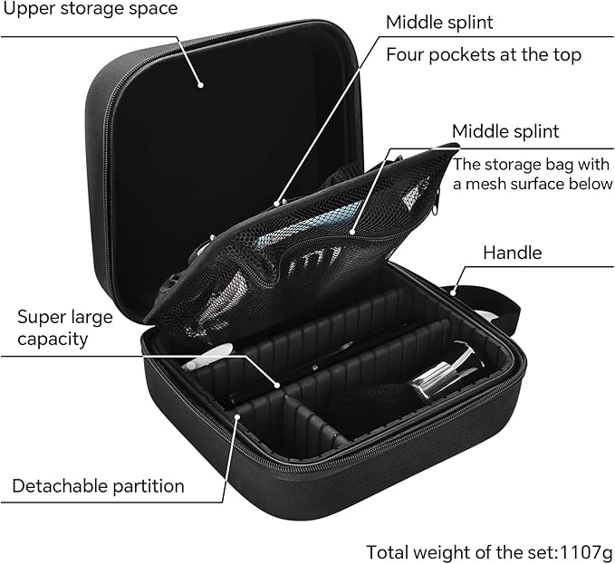 14PCS Hair Cutting Kit with Barber Bag, Haircut Scissors, Barber Cape with Adjustable Neck Size&Neck Duster Brush, Profesional Barber Accessories for Barber/Salon/Home