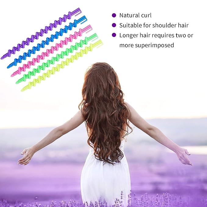 WILLBOND 40 Pieces Spiral Perm Rods Heatless Waves Hair Rollers Plastic Spiral Curl Rods Perm Wave Curlers Sticks Kit for Long Medium Short Natural Hair Women Styling Barber Hairdressing Salon Tool