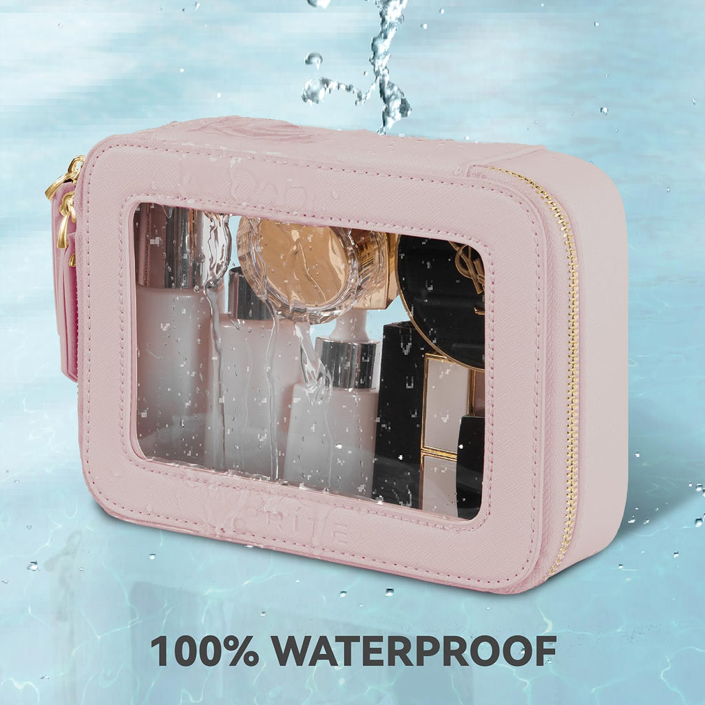 Prite Clear Makeup Bag Travel Cosmetic Organizer Toiletry Case for Women