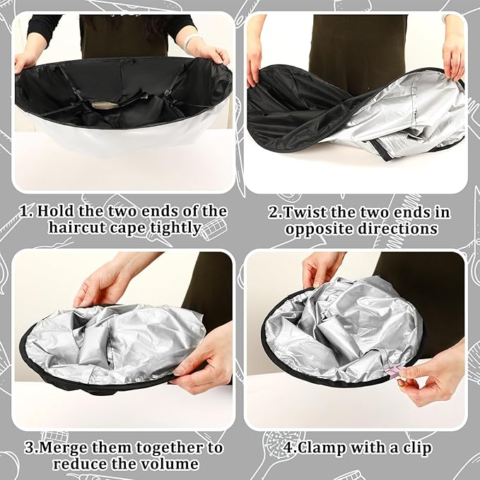 FEBSNOW Hair Cutting Cloak Cape Foldable Haircut Umbrella Cape for Adults