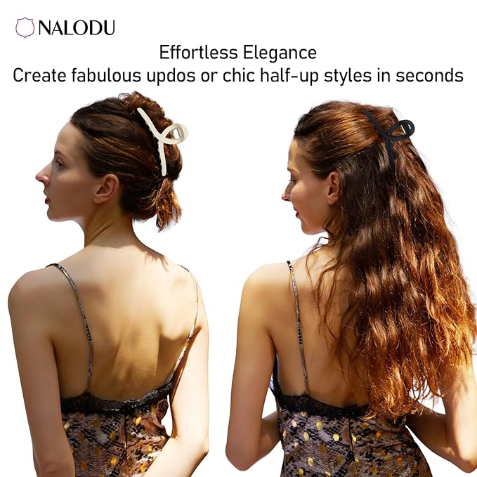 Nalodu 5 Inch Hair Claw Clips Extra Large No Slip Big Matte Jaw XL Clip for Thick Curly Long Hair Women, 4 Pack