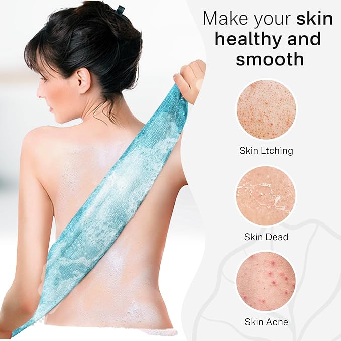 Yiclick Exfoliating Washcloth Towel- Exfoliating Body Scrubber Exfoliator, Back Scrubber for Shower Bath, Exfoliate Rags Wash Cloths, Loofah Lufa Sponge, Body Scrub & Exfoliation Women Men