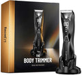 Lijecozy Body Hair Trimmer for Men: Pubic Hair Trimmer with Wireless Charging & 4000K LED Display, Waterproof Wet Dry Body Groomer for Face Legs, 90Min, Ceramic Blade