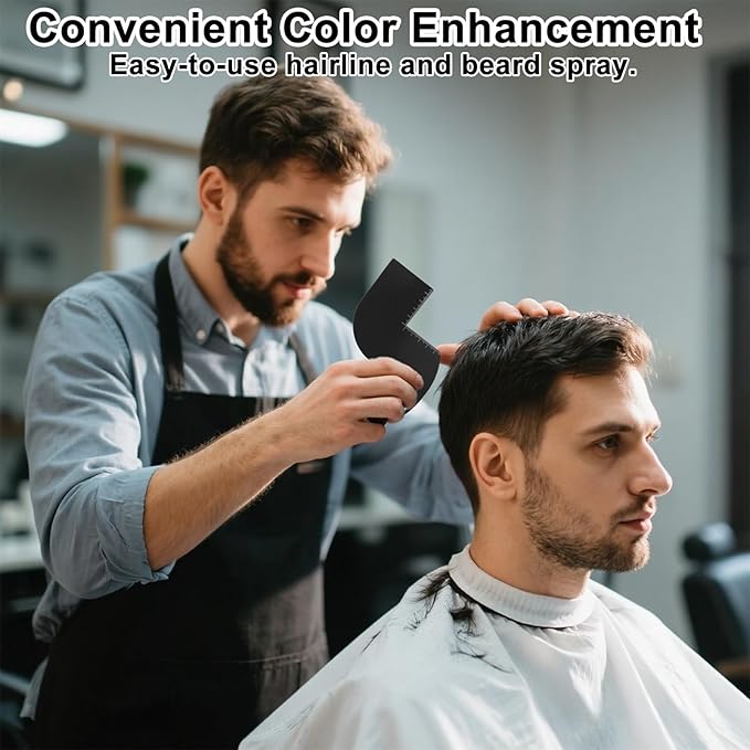 lasuroa Color Enhancement Barber Card, S Shape Black Hairline Tool Lineup Pencil Kit with Measurement Indicators Color Spray Edge Hair Line Up Card Essentials Supplies Accessories for Beard & Hair