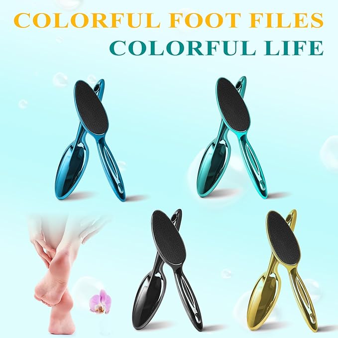 Glass Foot File, Foot Scrubber for Hard Skin Remover - Foot Callus Remover, Pedicure Tools for Feet Dead Skin, Foot Care for Women and Men, Gentle Effective Heel Scraper (Blue)