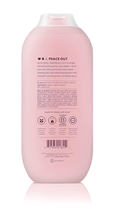 Method Body Wash, Pure Peace, Paraben and Phthalate Free, 18 oz (Pack of 6),Detoxifying