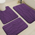 YIHOUSE Bathroom Rugs Set 3 Piece, Memory Foam Bath Mat Purple