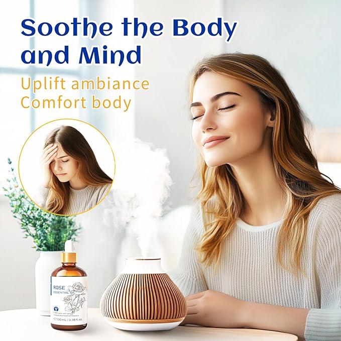 HIQILI Rose Essential Oil for Skin, Diffuser & Candle Making