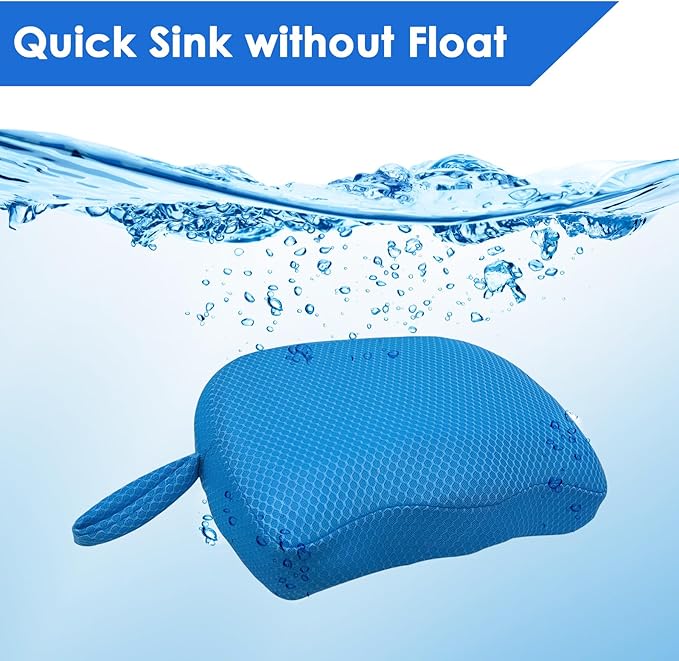 AEROiVi Hot Tub Booster Seat for Adults 5in Thick Weighted Quick Sink Blue