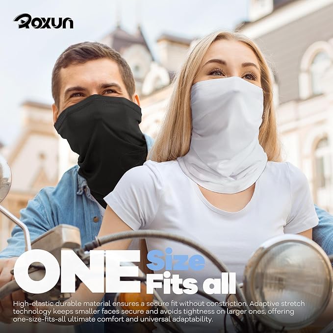 ROXUN Neck Gaiter, 4 Pack Summer Cooling Breathable Face Mask for Outdoors