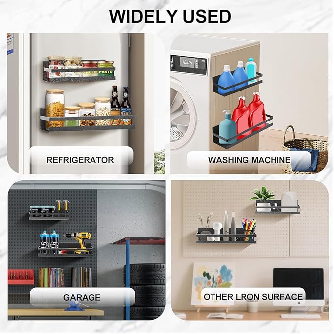 Uten Magnetic Spice Rack for Refrigerator 2 Pack, Spice Organizer Kitchen