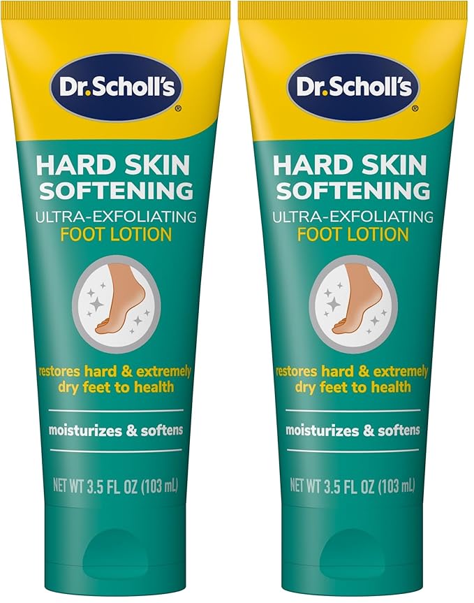 Dr.Scholl's Dry,Flaky Skin Remover Ultra Exfoliating Foot Lotion Cream,Moisturizer with Urea for Rough Dry Cracked Feet, Heal&Soothe for Healthy Looking Feet,Intensive Foot Skin Care,3.5 oz(Pack of 2)