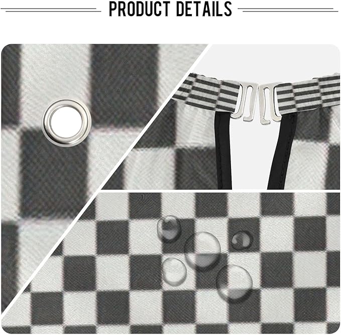 JUZIHAI Hair Cutting Cape, Checkered Black White Waterproof Salon Barber Apron Cape with Adjustable Neck, Beard Shaving Bib for Men Women Kids, 55x65 Inch