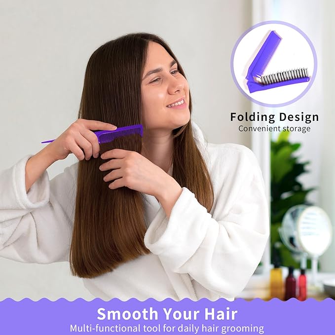 Hair Rollers Large Small 50PCS Set, 36PC Large Medium Hair Rollers for Volume Curlers with 12PC Clips 1 Tail Comb 1 Folding Comb for Short Medium Blowout Look Long Hair Gift for Women