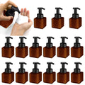 15 Pcs 8.5 oz Foaming Soap Dispenser Plastic Foaming Pump Bottle, Refillable Dispenser with Plastic Pump, Empty Hand Bottles for Liquid Soap, Shampoo, Bathroom,Hotel,Restaurant (15, Brown)