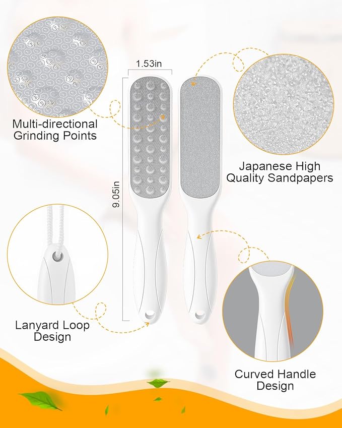 Foot Callus Remover for Feet: 4pcs Set Foot Scrubber for Women, Pedicure Tool for Smooth Cracked Heels & Dead Skin Care, Foot Grooming at Home