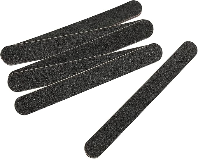 HeeYaa 5 Rows 2 Layers 10 PCS Nail File, Red Tough PP Core, Exquisite Kraft Paper Box, Double Sided 100/180 Grit Black Emery Board Manicure Pedicure Nail Tool