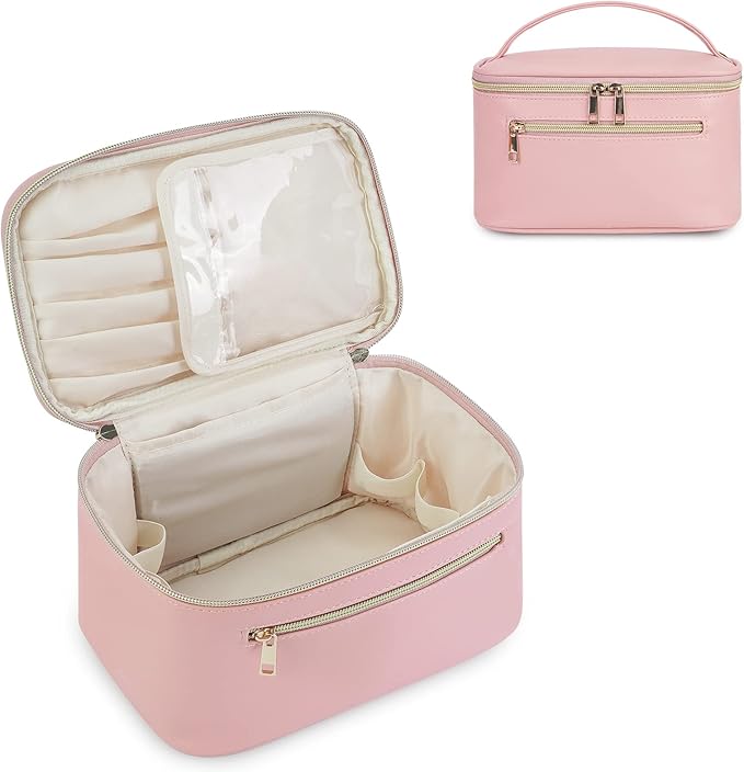 Wandering Nature Makeup Bag, Women Travel Make Up Vanity Case with Handle