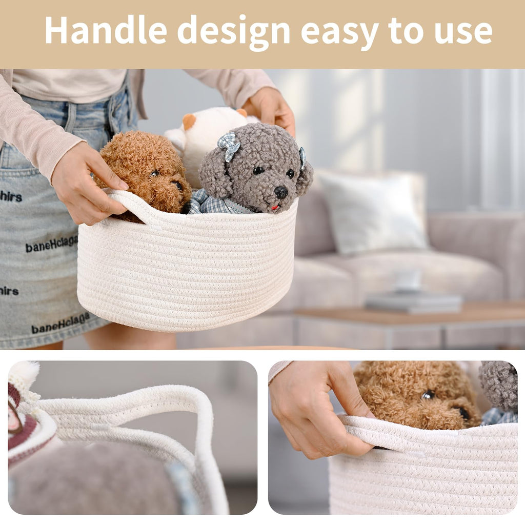 Happyiren Cute Woven Storage Basket with Handle, Baskets for Gifts Empty