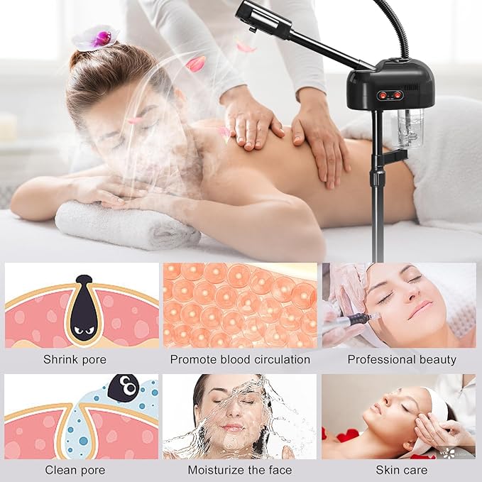 Winado 2 in 1 Facial Steamer with 5X Magnification Light, Deep Cleaning