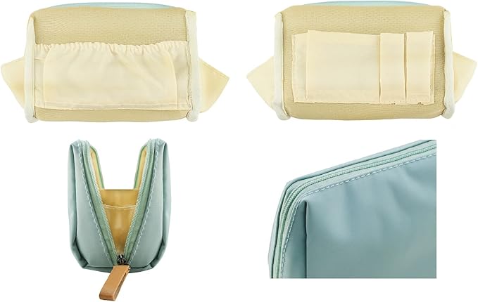 Kososuru Small Makeup Bag for Purse Portable Waterproof Cosmetic Bag Travel Makeup Pouch for Women (Sky blue, Square)