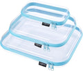 YQBRAO Clear Hard Shell Organizer Cases, 3-Pack, Blue