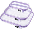 YQBRAO Clear Hard Shell Organizer Case Set, 3-Pack, Purple