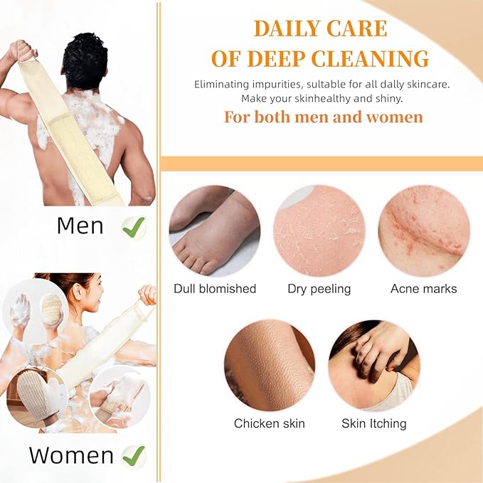 BETLYS Natural Loofah Sponge Exfoliating Body Scrubber, Loofa Back Scrubber for Shower Set for Men and Women (3 Pack), Luffa Sponge Pads & Exfoliating Glove Deep Clean & Invigorate Your Skin, Yellow
