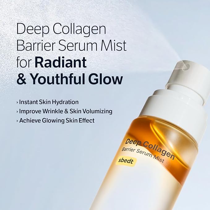 SUNGBOON EDITOR Deep Collagen Barrier Serum Mist, Hydrating Face Mist for Dry Skin, Collagen + Peptides + Vitamin C, Korean Skincare Mist, 3.38 fl oz, Gifts for Women