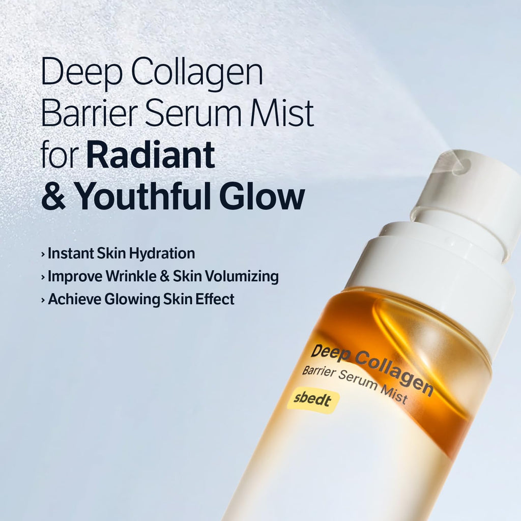 SUNGBOON EDITOR Deep Collagen Barrier Serum Mist, Hydrating Face Mist for Dry Skin, Collagen + Peptides + Vitamin C, Korean Skincare Mist, 3.38 fl oz, Gifts for Women