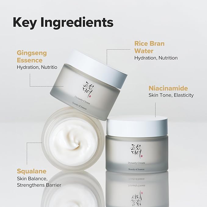 Beauty of Joseon Dynasty Cream Hydrating Face Moisturizer for Dry, Sensitive Skin, Korean Skincare for Men and Women 50ml, 1.69 fl.oz.