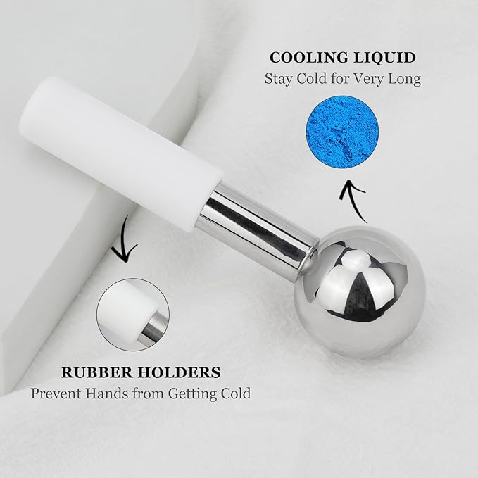Jade Eye Mask - Resin Scalp Comb 4 Pcs Set & Ice Globes for Face