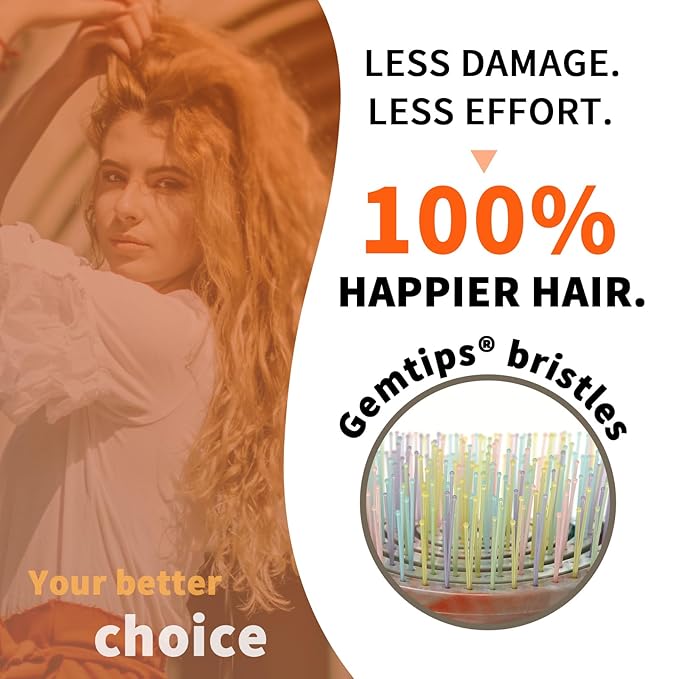 BLUSHMARKS Detangling Wet Hair Brush for Thin or Straight Hair, Vented Detangler Hairbrush with Double-Layered Ultra and Soft-Nylon Bristles for Wet or Dry Hair, Gifts for Women Girls Kids