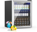 DOGHLY 1.7 Cu.ft Beverage Refrigerator Cooler, 72 Cans Mini Fridge with Glass Reversible Door, Digital Temperature Display for Soda, Beer or Wine For Office or Bar with Removable Shelves