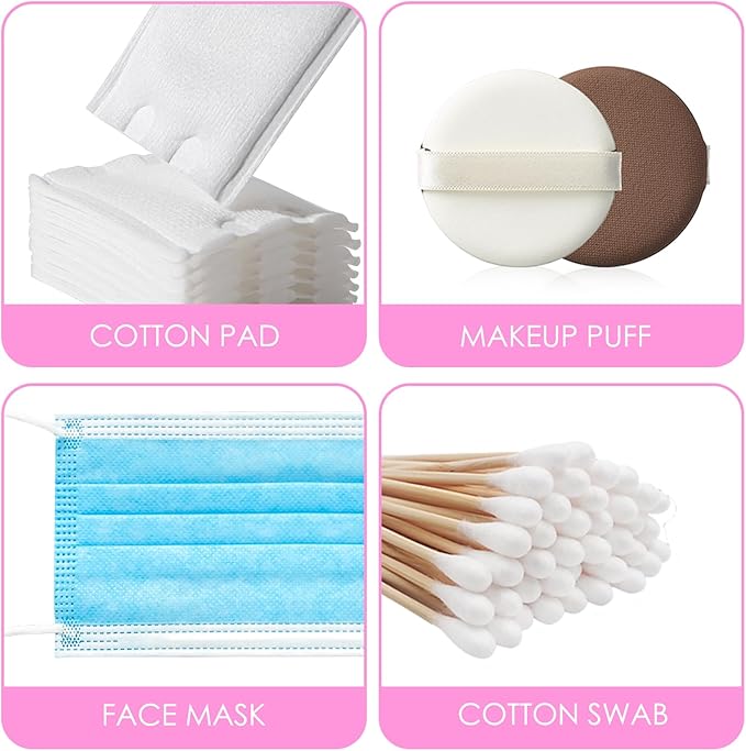 Adorila 3 Pack Travel Cotton Swab Qtip Holder, Portable Hair Tie Organizer with Lid, Flosser Dispenser, Lightweight Storage Organizer for Bathroom Vanity Countertop