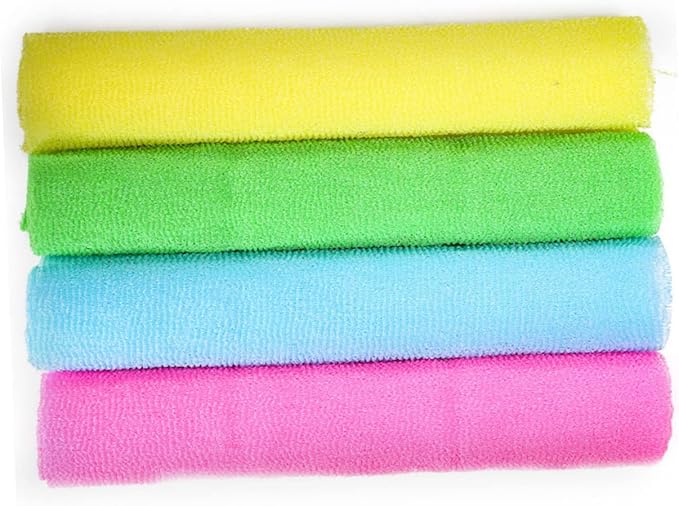 FOMIYES 4pcs Back Scrubber Exfoliating Shower Washcloths for Skin Types Body Cleaning Tool Yellow Green